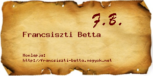 Francsiszti Betta névjegykártya